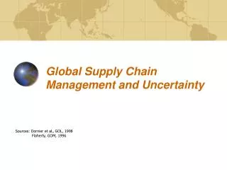 Global Supply Chain Management and Uncertainty