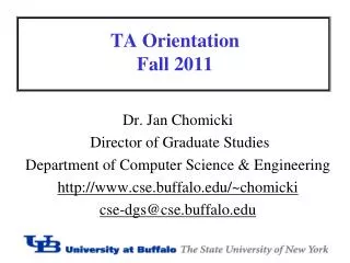 TA Orientation Fall 2011