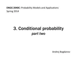 3. Conditional probability part two