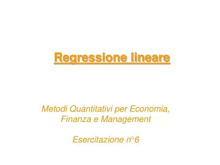 regressione lineare