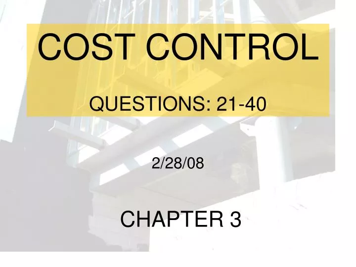 cost control questions 21 40