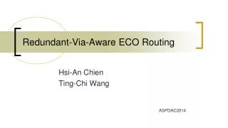 Redundant-Via-Aware ECO Routing