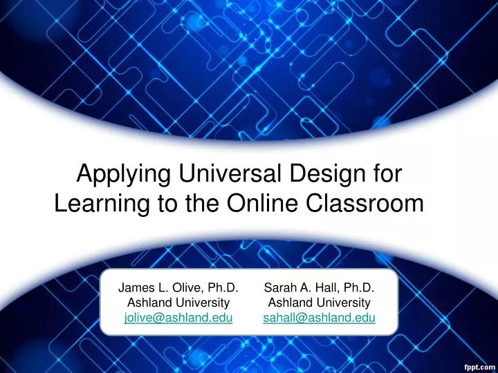 applying universal design for learning to the online classroom