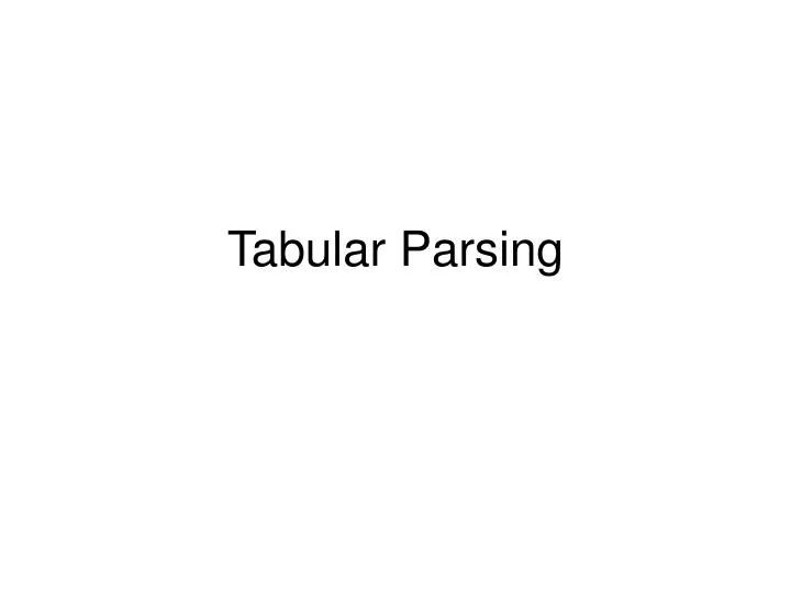tabular parsing