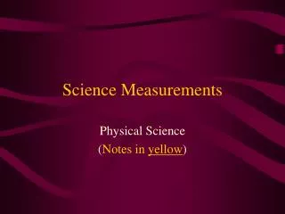 Science Measurements