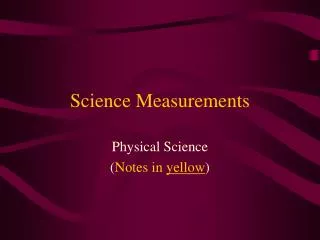 science measurements