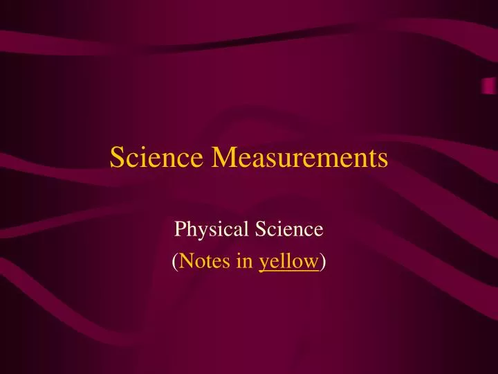 science measurements