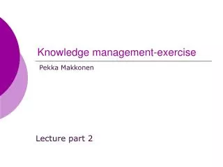 Knowledge management-exercise