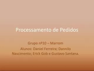 processamento de pedidos