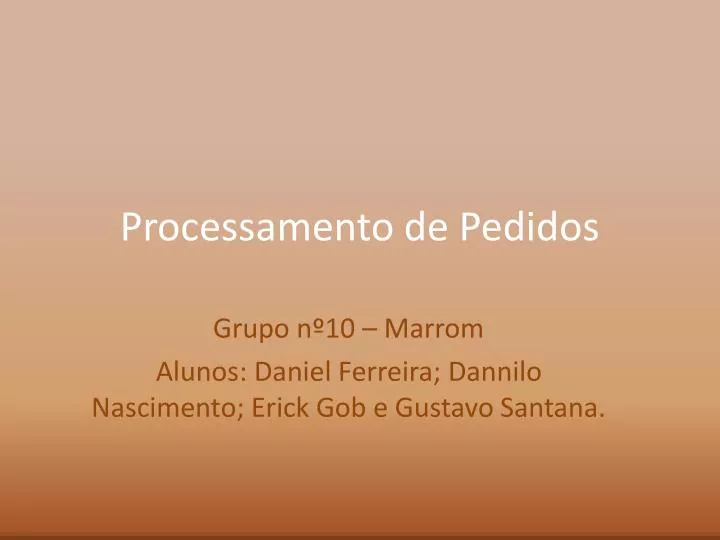 processamento de pedidos