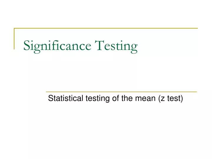 significance testing