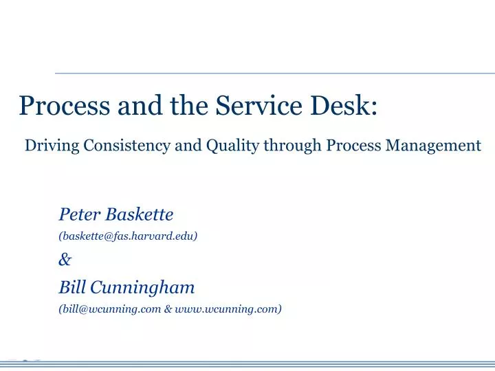 process and the service desk