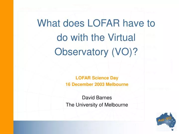 what does lofar have to do with the virtual observatory vo