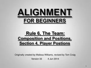 Originally created by Malissa Williams, revised by Tom Craig Version 33 4 Jun 2014