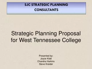 Strategic Planning Proposal for West Tennessee College