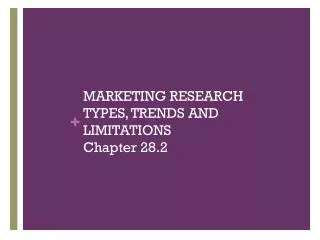 MARKETING RESEARCH TYPES, TRENDS AND LIMITATIONS Chapter 28.2