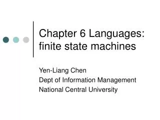 Chapter 6 Languages: finite state machines