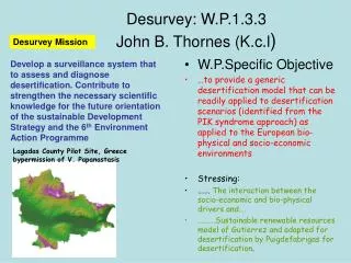 Desurvey: W.P.1.3.3 John B. Thornes (K.c.l )
