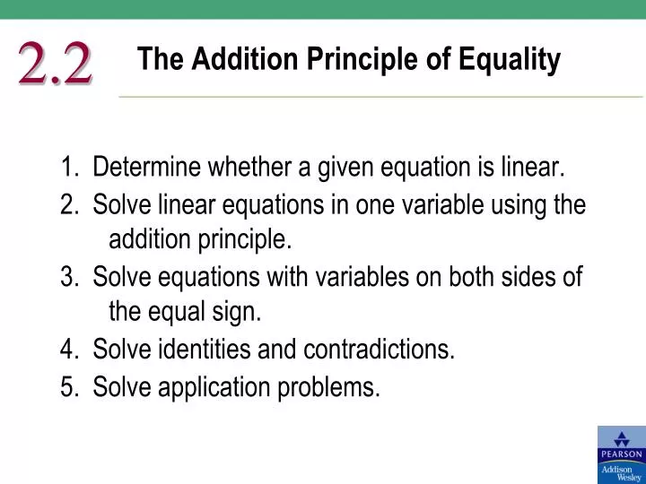 the addition principle of equality