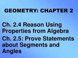 GEOMETRY: CHAPTER 2