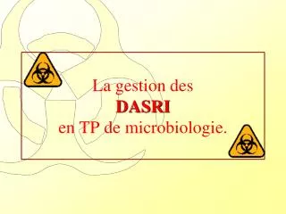 la gestion des dasri en tp de microbiologie