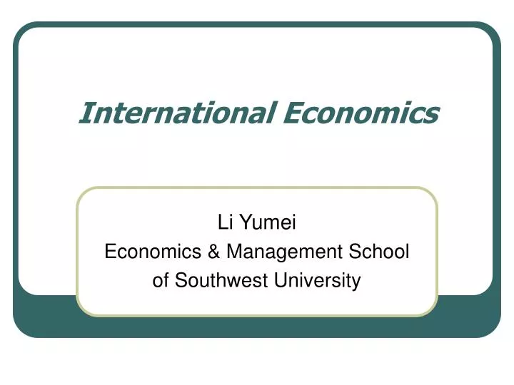 international economics