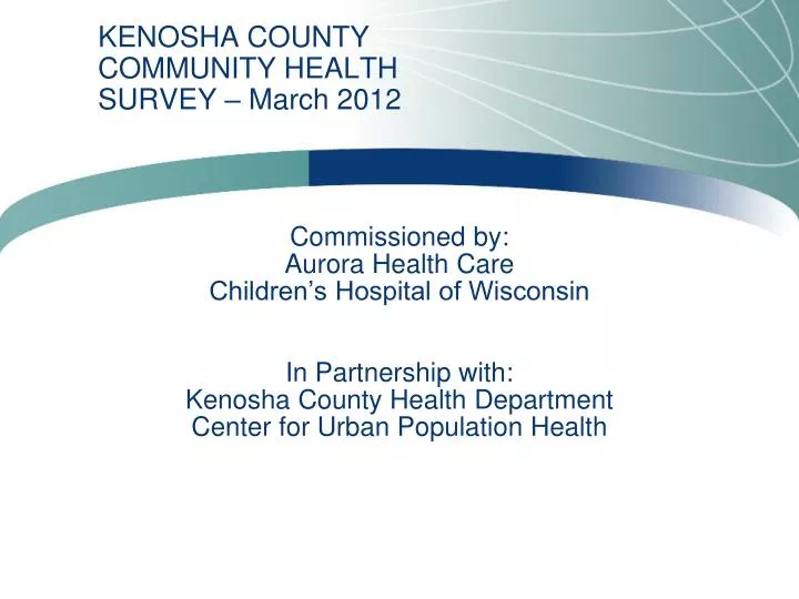 kenosha county community health survey march 2012