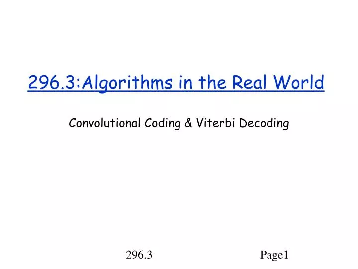 convolutional coding viterbi decoding
