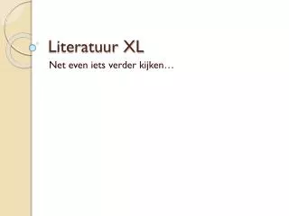 literatuur xl