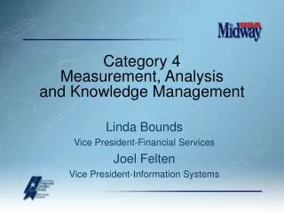 Category 4 Measurement, Analysis and Knowledge Management