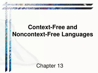 Context-Free and Noncontext-Free Languages
