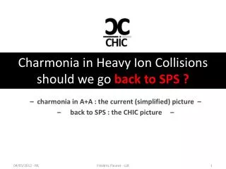 Charmonia in Heavy Ion Collisions should we go back to SPS ?