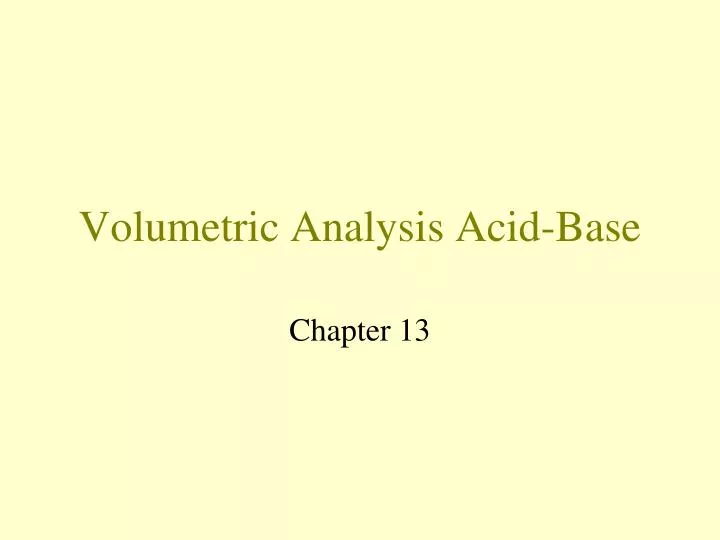 volumetric analysis acid base