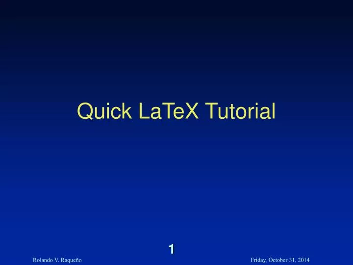 quick latex tutorial