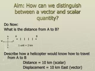 Aim: How can we distinguish between a vector and scalar quantity?