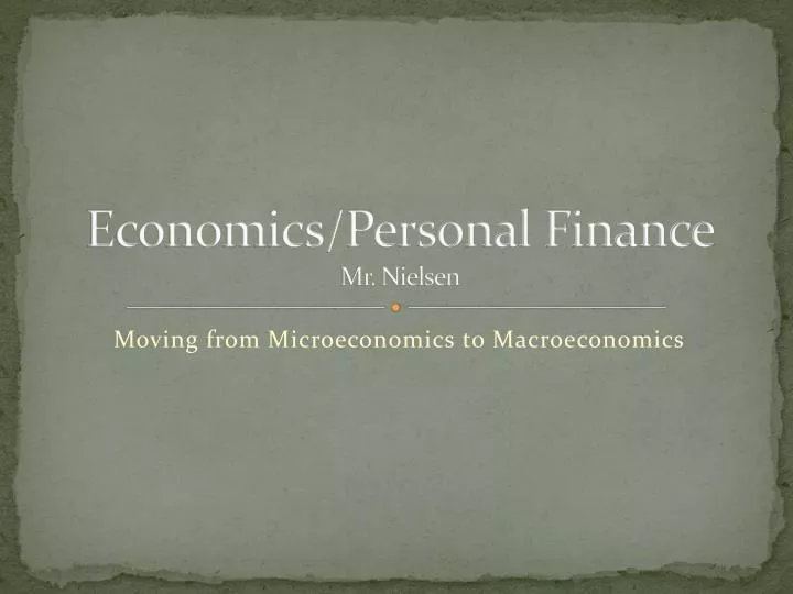 economics personal finance mr nielsen