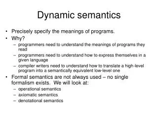Dynamic semantics