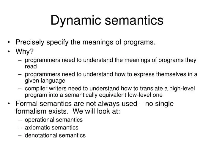 dynamic semantics