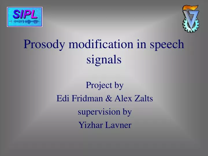 prosody modification in speech signals