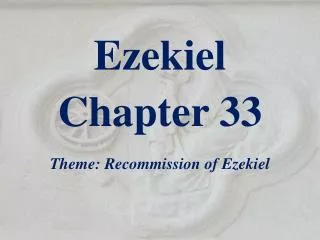 Ezekiel Chapter 33