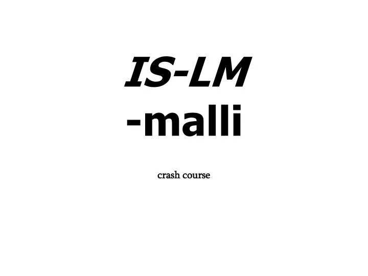 is lm malli crash course