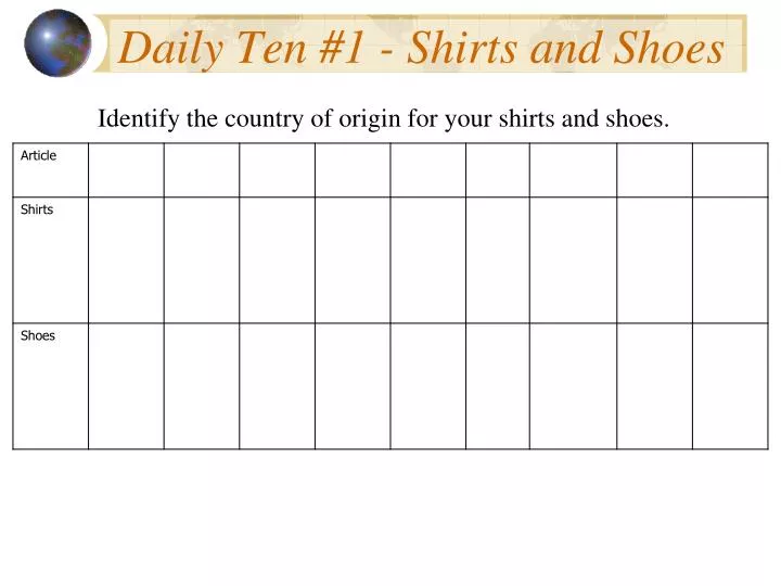 daily ten 1 shirts and shoes