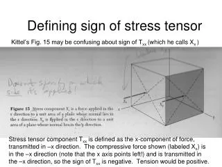 Defining sign of stress tensor