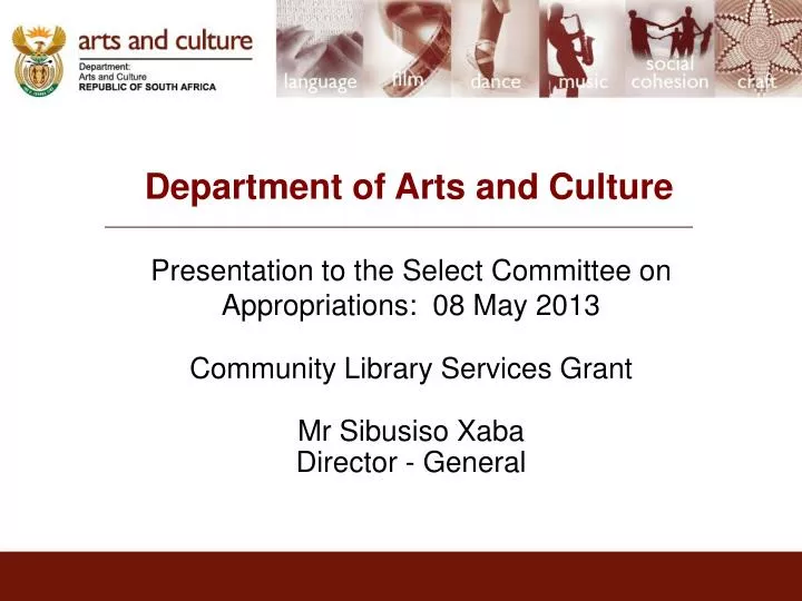 department of arts and culture