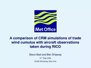 A comparison of CRM simulations of trade wind cumulus with aircraft observations taken during RICO