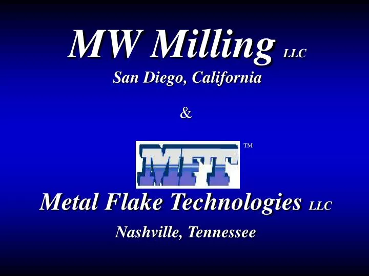 mw milling llc san diego california