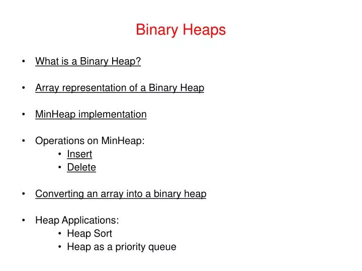 binary heaps