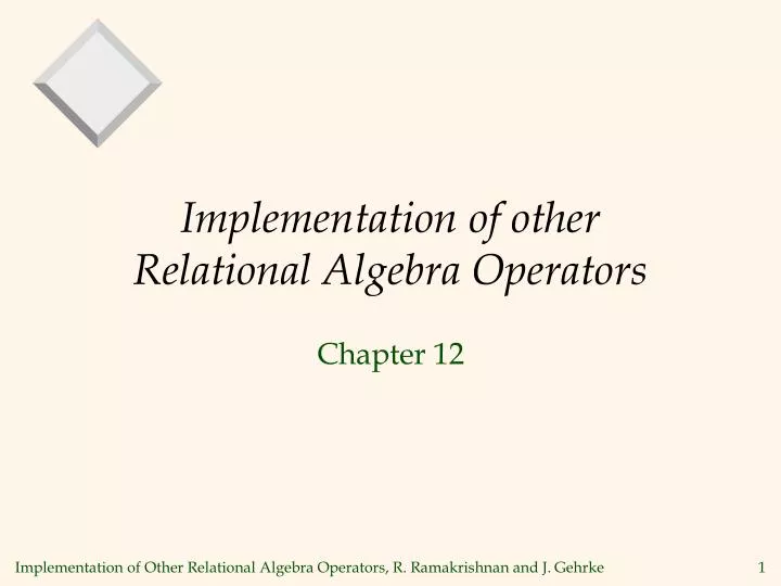 implementation of other relational algebra operators