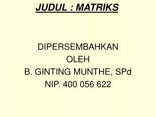 judul matriks