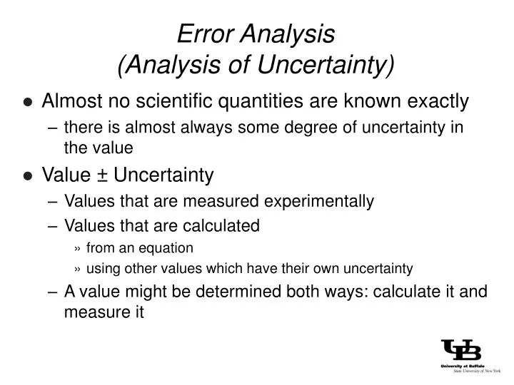 error analysis analysis of uncertainty